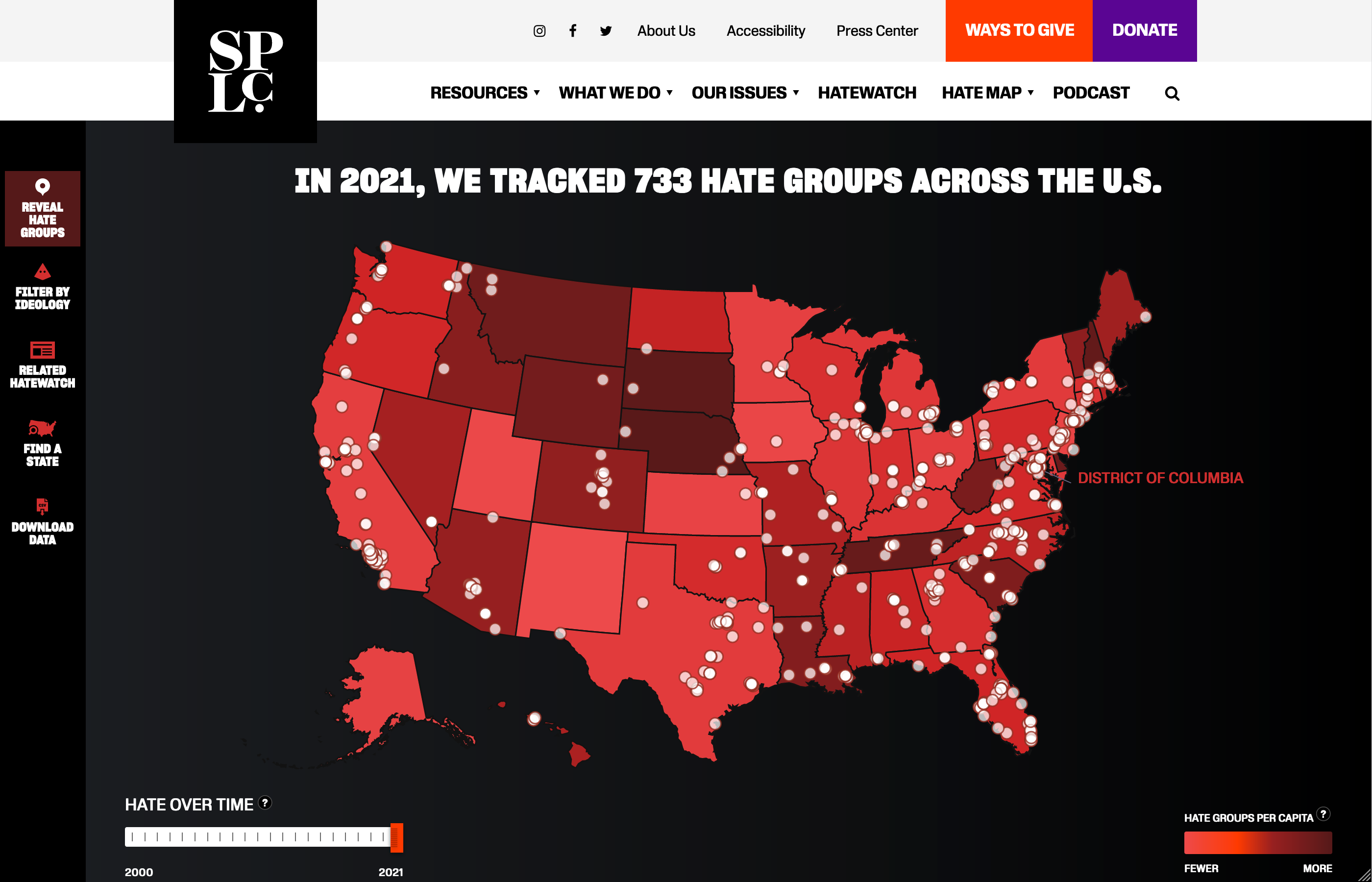 SPLC map of hate groups